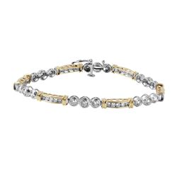 14KT Two Tone Gold Diamond Bracelet -# 881