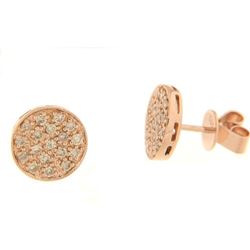 14KT Rose Gold Ladies Diamond Earrings -# 8886