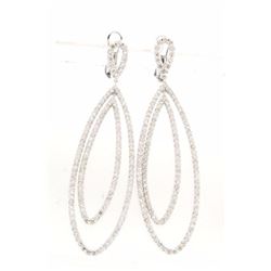 14KT White Gold Ladies Diamond Earrings -# 10452