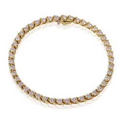 18KT Yellow Gold Diamond Tennis Bracelet -# 97