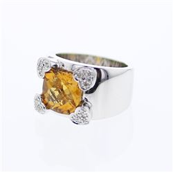 14KT White Gold Ladies Diamond and Gemstone Ring -# 9464