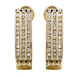 14KT Yellow Gold Diamond Earrings -# 1877