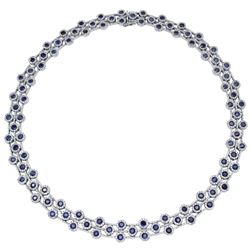 14KT White Gold Ladies Diamond and Gemstone Necklace -# 10594