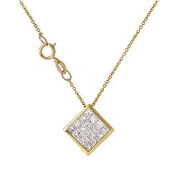 14KT Yellow Gold Diamond Pendant and Chain -# 470