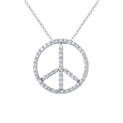 14KT White Gold Ladies Slider with Chain  -# 6754