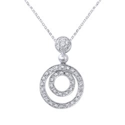 14KT White Gold Ladies Slider with Chain  -# 6752-1