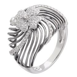14KT White Gold Women's Diamond Ring -# 5958