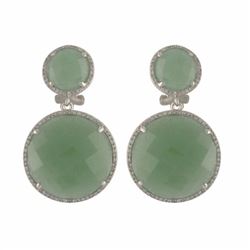 14KT White Gold Ladies Diamond and Gemstone Earrings -# 9195