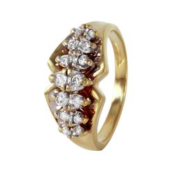 10KT Yellow Gold Diamond Ring -# 6666