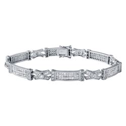 14KT White Gold Ladies Diamond Bracelet -# 10520