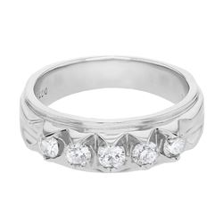 14KT White Gold Mens Diamond Ring -# 10143
