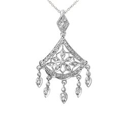 14KT White Gold Ladies Slider with Chain  -# 6701