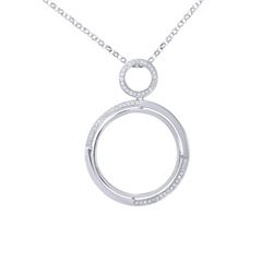 14KT White Gold Ladies Slider with Chain  -# 6772-1