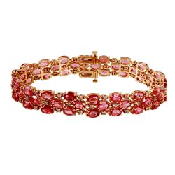 14KT Rose Gold Tourmaline & Diamond Bracelet -# 1540