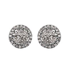 10KT White Gold Diamond Earrings -# 2078