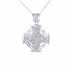 14KT White Gold Ladies Diamond Slider with Chain -# 9648