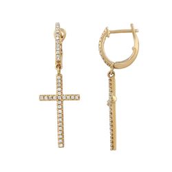 14KT Yellow Gold Diamond Earrings -# 7597