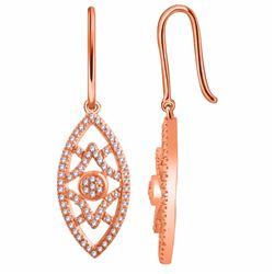 14KT Rose Gold Ladies Diamond Earrings -# 8617