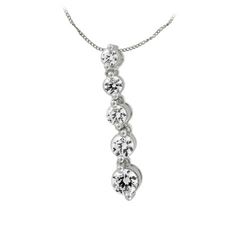14KT White Gold Ladies Diamond Necklace -# 9710