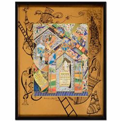 Raphael Abecassis - "Blessing of This House" Limited Edition 3-Layer Decoupage, Numbered and Hand Si