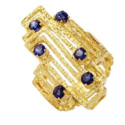 18KT Yellow Gold Sapphire Ring -# 6646