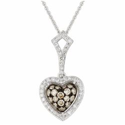 14KT White Gold Diamond Pendant With Chain -# 6107