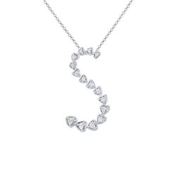 14KT White Gold Ladies Slider with Chain  -# 6768-1