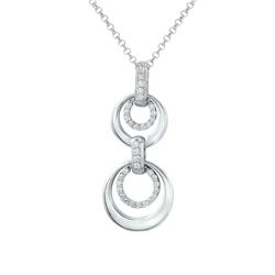 18KT White Gold Ladies Slider with Chain  -# 6783-1