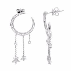 14KT White Gold Diamond Earrings -# 7789-1