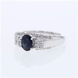 18KT White Gold Ladies Diamond and Gemstone Fashion Ring -# 8973
