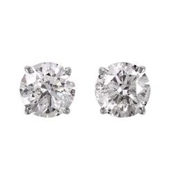 14KT White Gold Diamond Stud Earrings -# 1700
