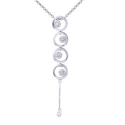 14KT White Gold Ladies Slider with Chain  -# 6762