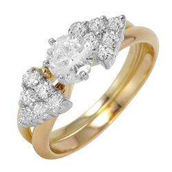 14KT Yellow Gold Diamond Wedding Ring Set -# 458