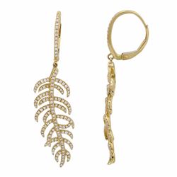 14KT Yellow Gold Diamond Earrings -# 7778-1