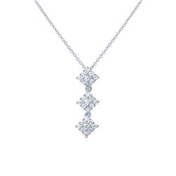 18KT White Gold Ladies Slider with Chain  -# 6740