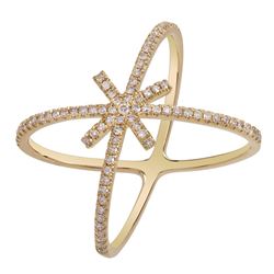 14KT Yellow Gold Women's Diamond Ring -# 7876-1