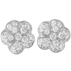 Platinum 18KT Gold Diamond Stud Earrings -# 283