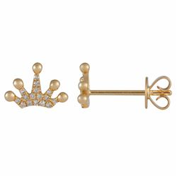 14KT Yellow Gold Diamond Earrings -# 7593