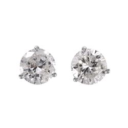 14KT White Gold Diamond Stud Earrings -# 1715