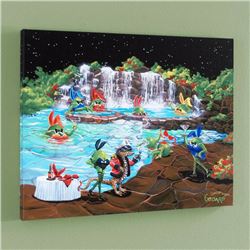 "Olive Bunnies" LIMITED EDITION Giclee on Canvas (35" x 28") by Michael Godard, SN Numbered and Sign