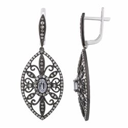 14KT White Gold Gemstone Earrings -# 6240-1
