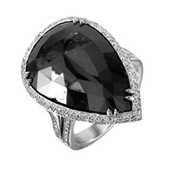 Diamond 18KT White Gold Pendant & Ring Set -# 1735