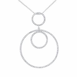 14KT White Gold Ladies Diamond Slider with Chain -# 8857
