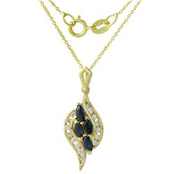 14KT Yellow Gold Sapphire Necklace -# 1974