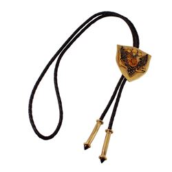 18KT Gold Coat of Arms Bolo Tie -# 1205