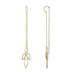 14KT Yellow Gold Diamond Earrings -# 8009-1