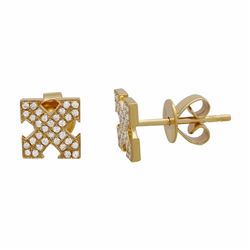 14KT Yellow Gold Diamond Earrings -# 8076-1