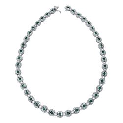 14KT White Gold Emerald Necklace -# 6432-1