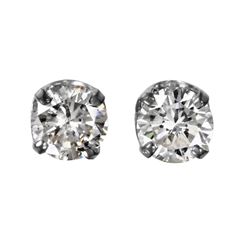14KT White Gold Diamond Stud Earrings -# 1555