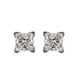 14KT White Gold Diamond Stud Earrings -# 1603